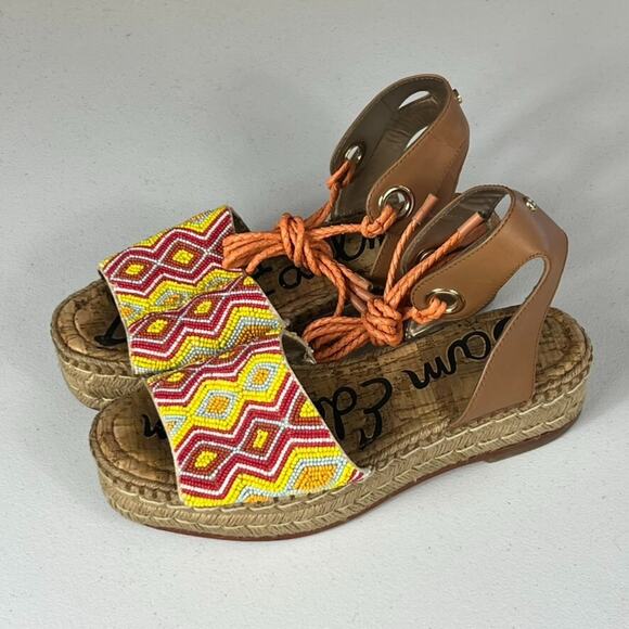 Sam Edelman Neera Espadrille Platform Sandals Women's Size 8.5 Boho Hippie Artsy - Picture 3 of 8